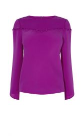 BUTTON-DETAIL BLOUSE at Karen Millen